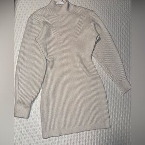 H&M Off-White Women's Turtleneck Sweater Dress